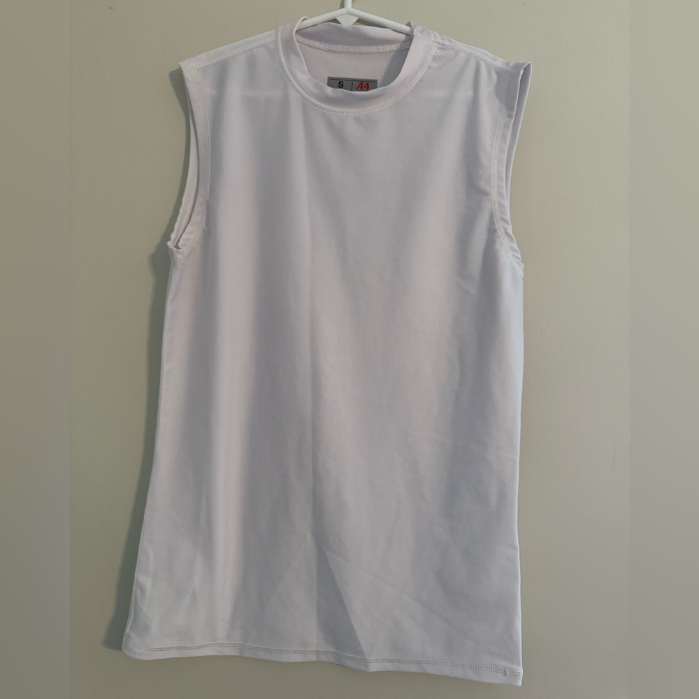 White Polyester Sleeveless Top